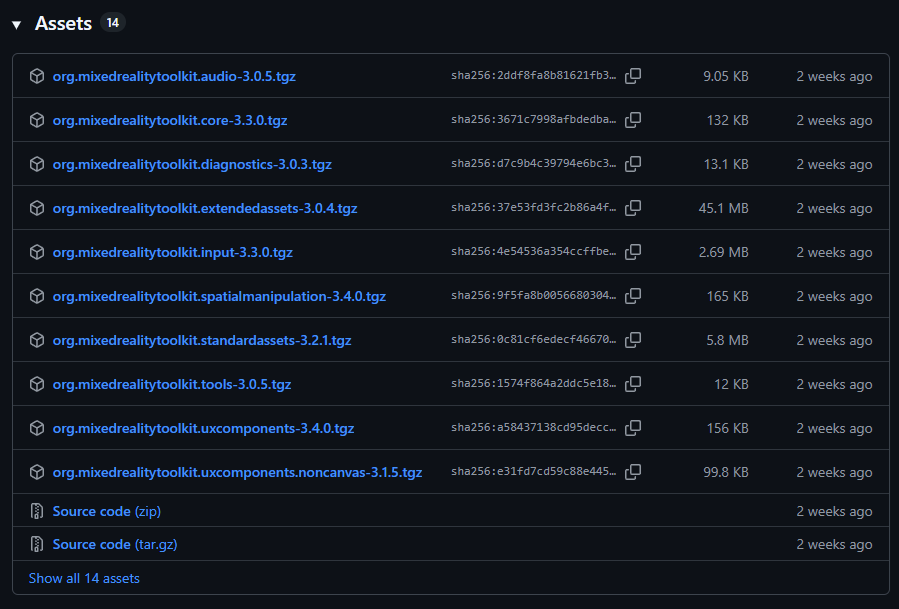 GitHub release assets