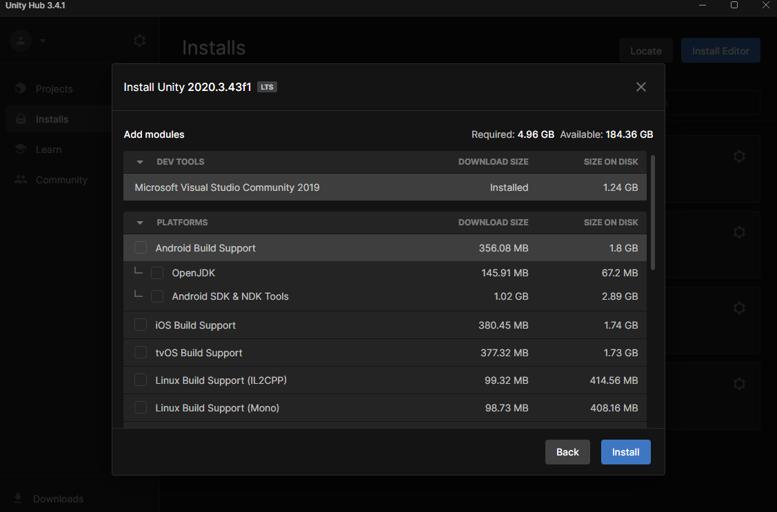 Android module installation